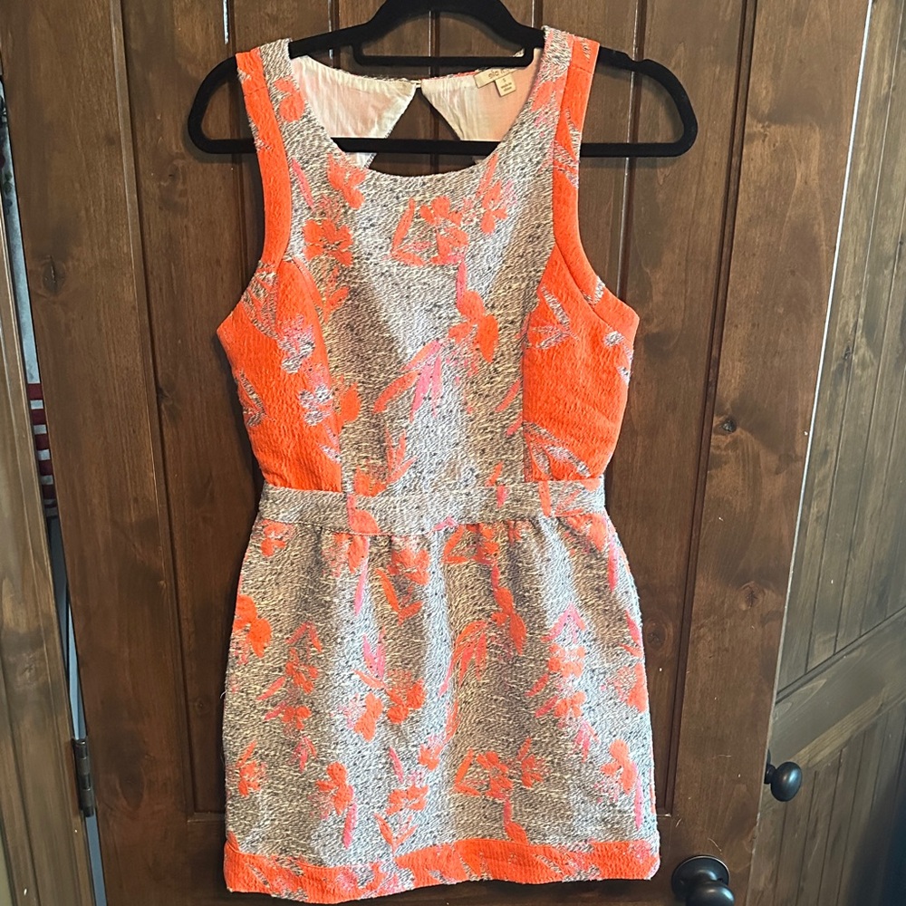 Ella Moss Orange and Gray Textured Mini Dress